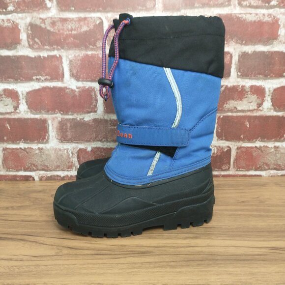 L.L. Bean Boots Boys Size 13 Blue Black Northwood Easy On Winter Boots - Picture 2 of 9